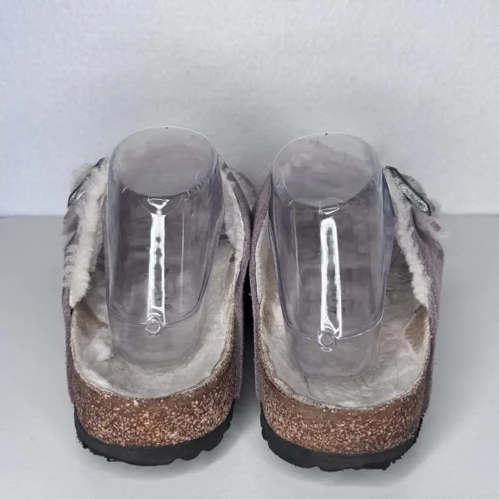 Birkenstock Arizona Shearling Suede Sandals Taupe Brown EU 42 US Men’s 9-9.5